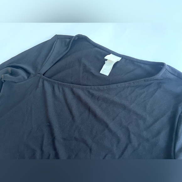 ✨NWOT✨ H&M Long-sleeved Asymmetric Neckline Jersey Top Size L - Picture 6 of 10